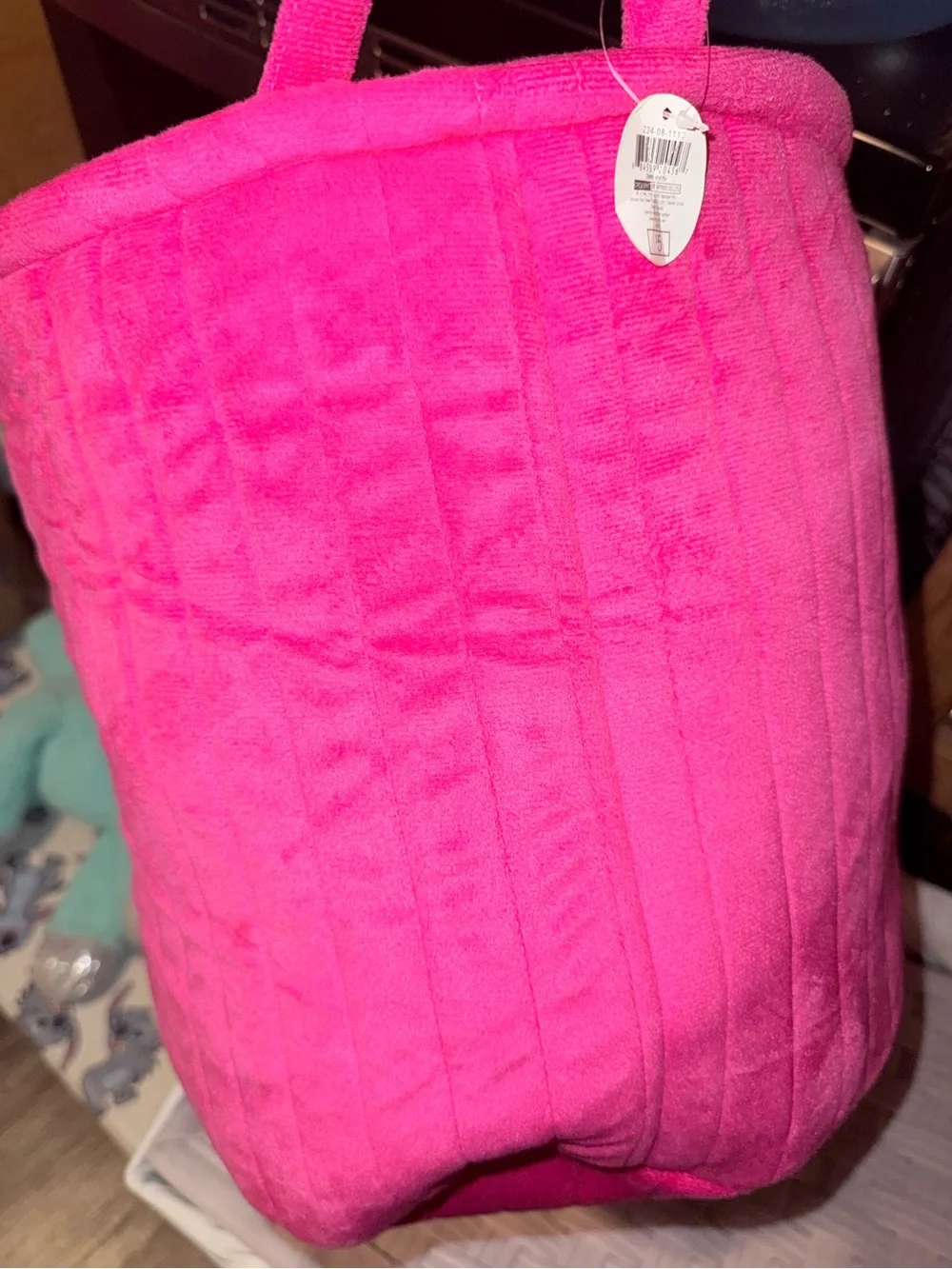 NWT’s Velcro Bin Bright Pink Quilted Tote Bag Home Storage